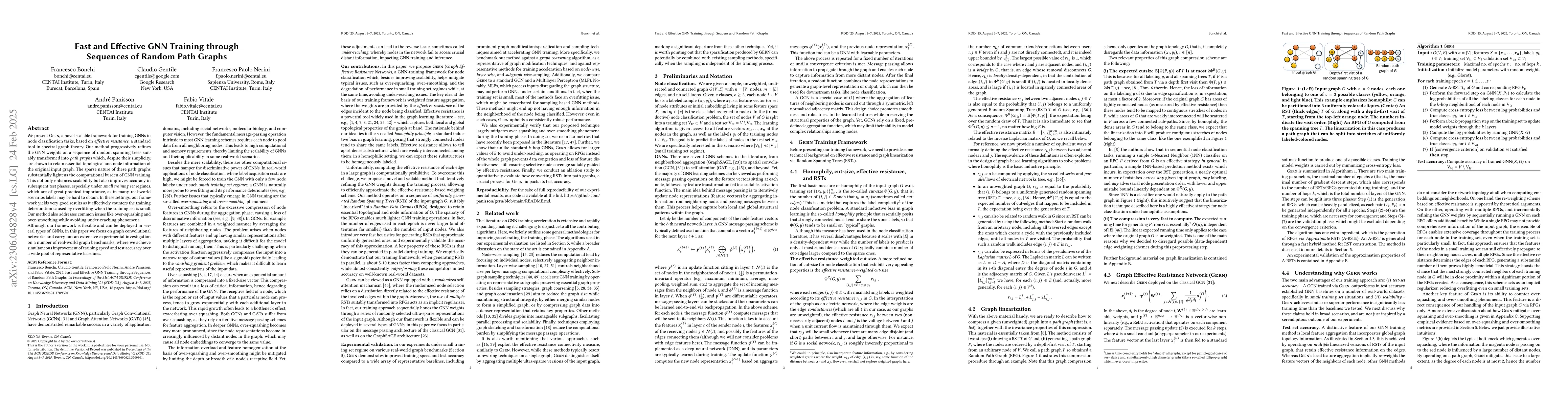 Thumbnail for Fast and Effective GNN Training with Linearized Random Spanning Trees
