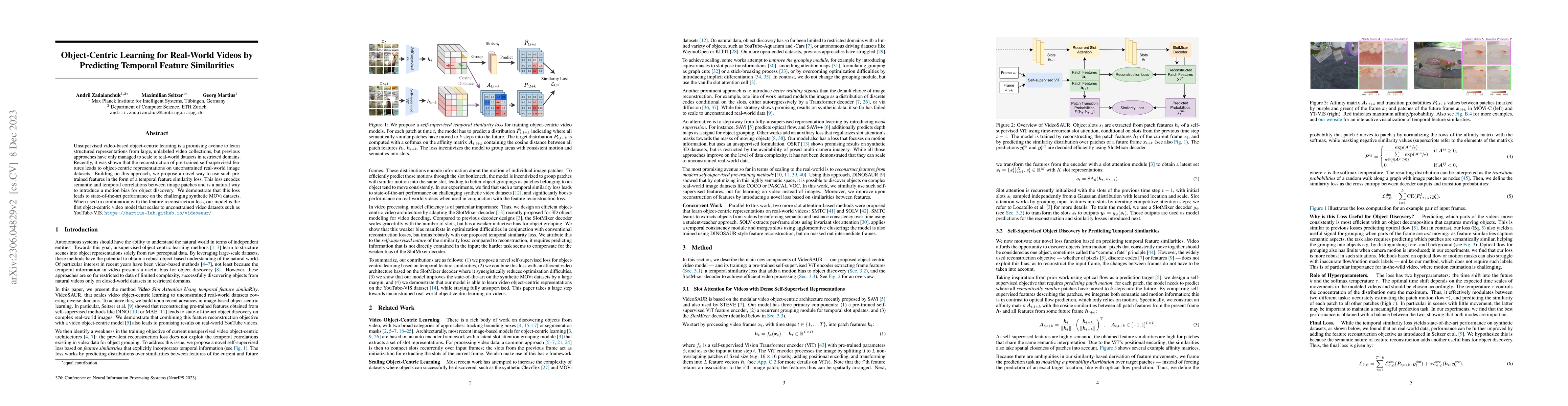 Thumbnail for Object-Centric Learning for Real-World Videos by Predicting Temporal
  Feature Similarities