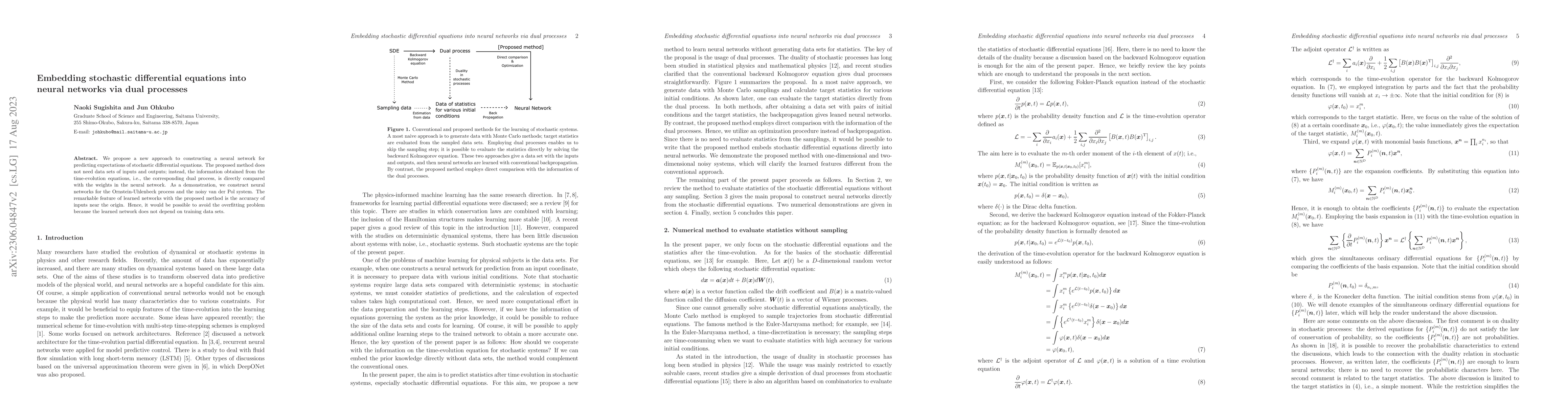 Thumbnail for Embedding stochastic differential equations into neural networks via
  dual processes