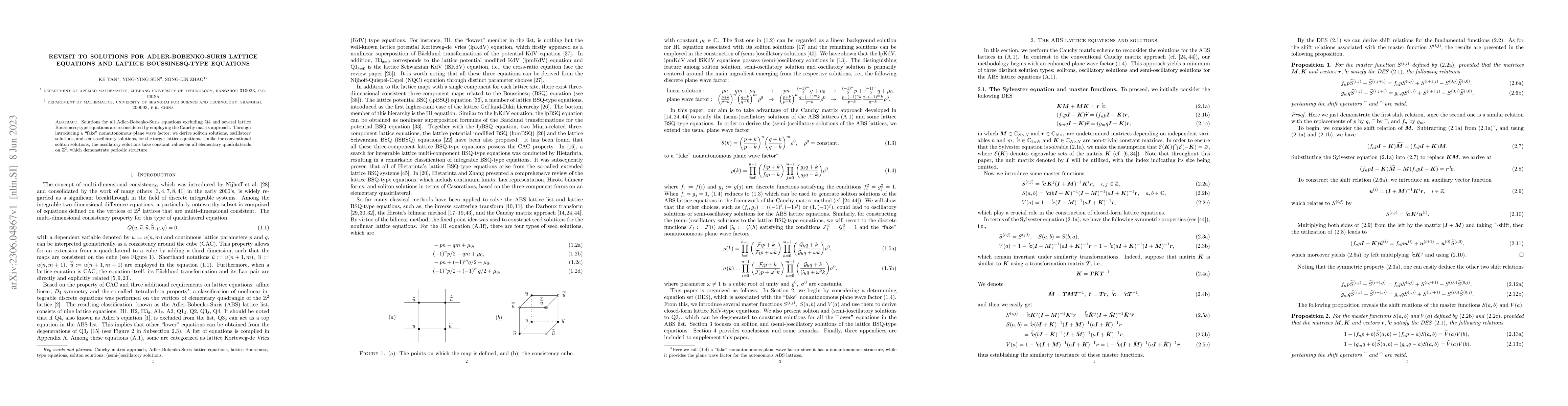 Thumbnail for Revisit to solutions for Adler-Bobenko-Suris lattice equations and
  lattice Boussinesq-type equations