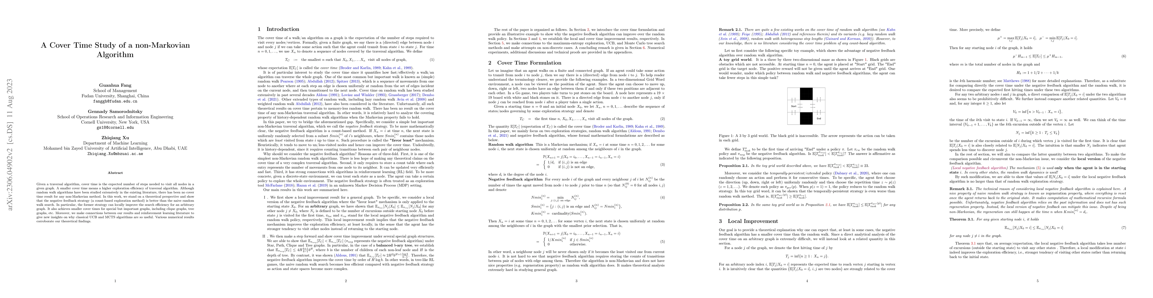 Thumbnail for A Cover Time Study of a non-Markovian Algorithm