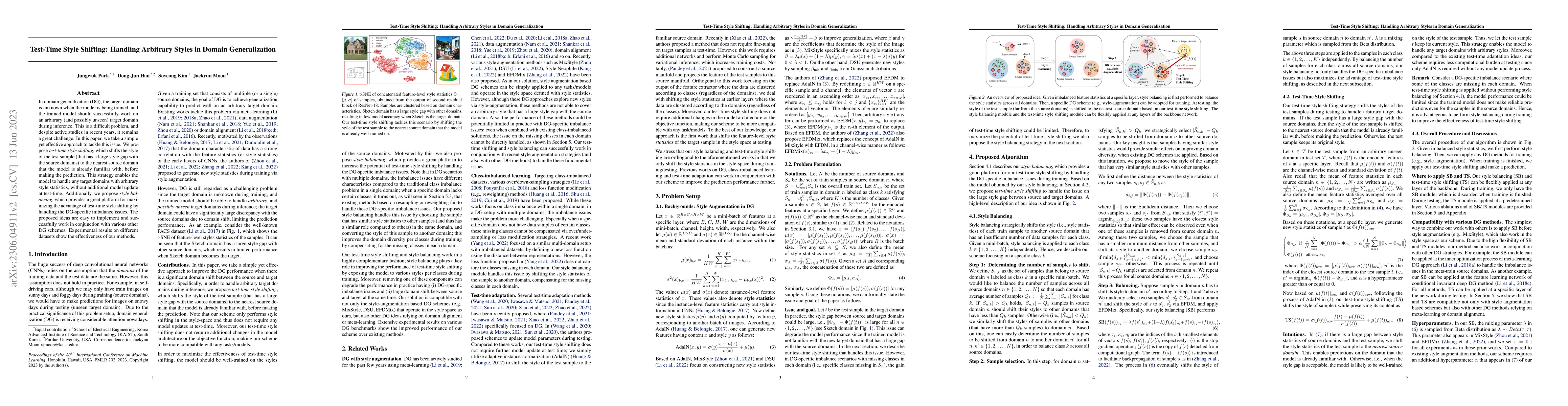 Thumbnail for Test-Time Style Shifting: Handling Arbitrary Styles in Domain
  Generalization