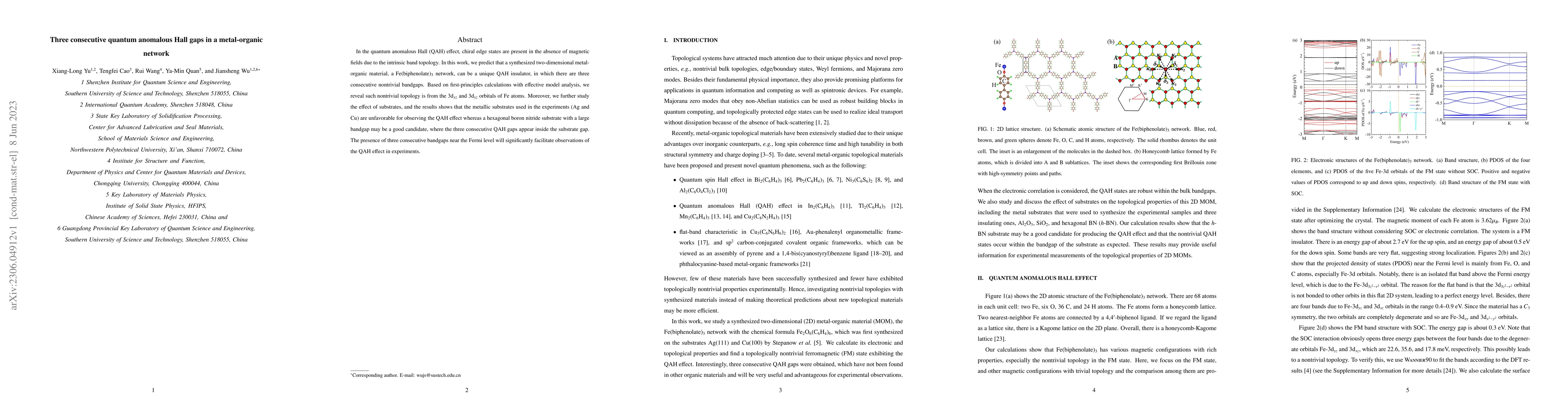 Thumbnail for Three consecutive quantum anomalous Hall gaps in a metal-organic network