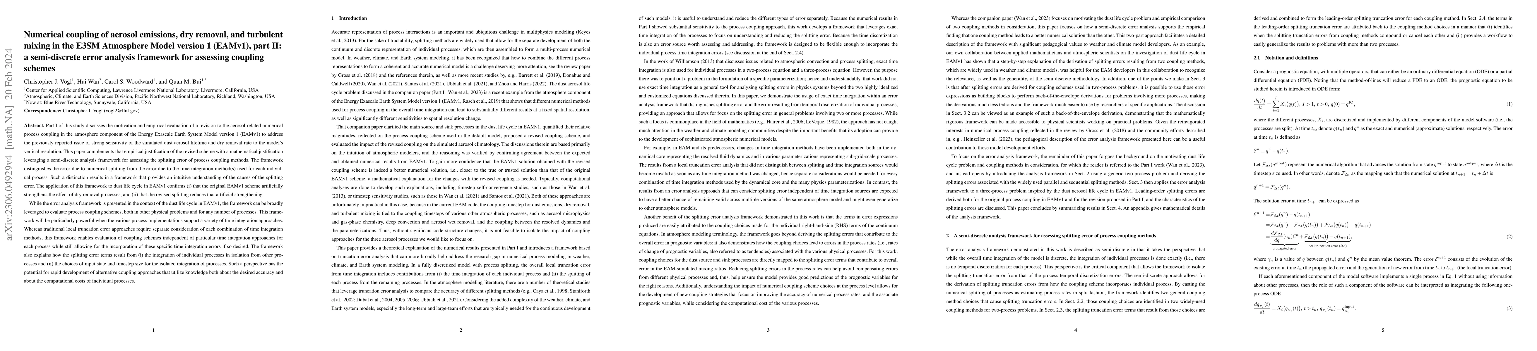 Thumbnail for Numerical coupling of aerosol emissions, dry removal, and turbulent
  mixing in the E3SM Atmosphere Model version 1 (EAMv1), part II: a
  semi-discrete error analysis framework for assessing coupling schemes