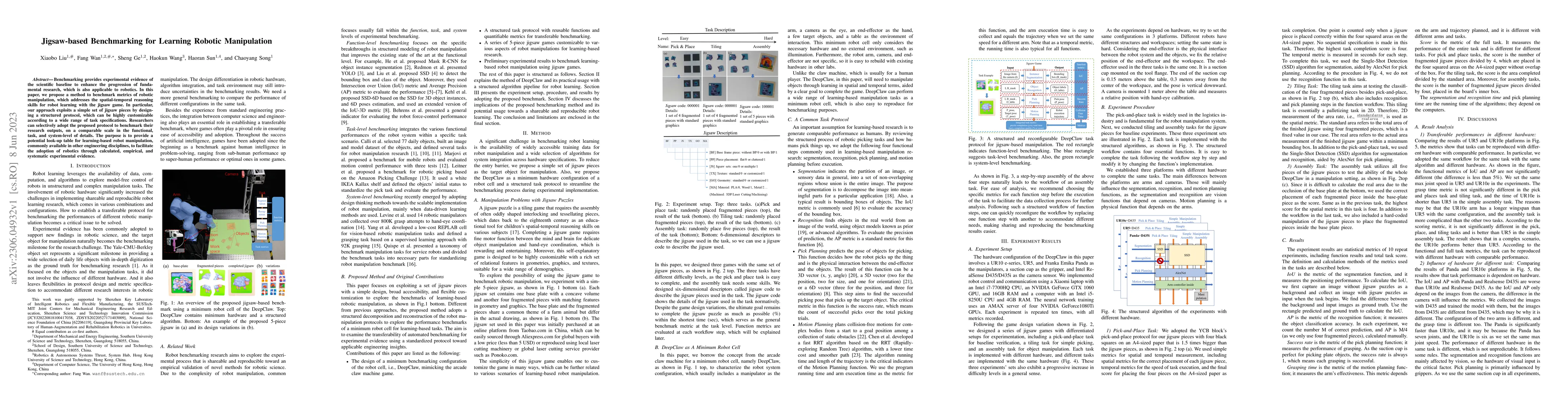 Thumbnail for Jigsaw-based Benchmarking for Learning Robotic Manipulation