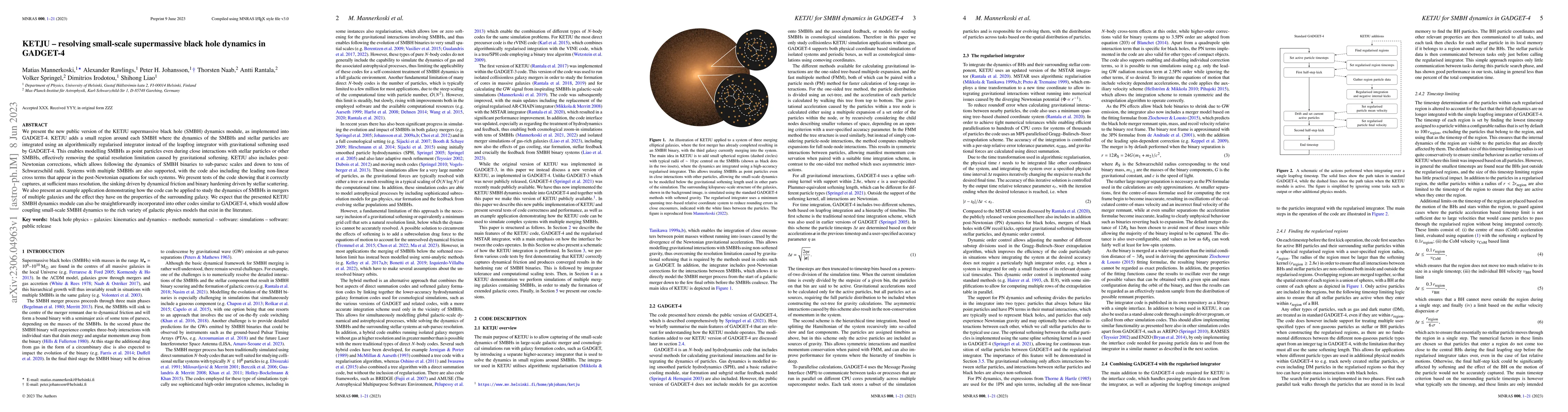 Thumbnail for KETJU -- resolving small-scale supermassive black hole dynamics in
  GADGET-4
