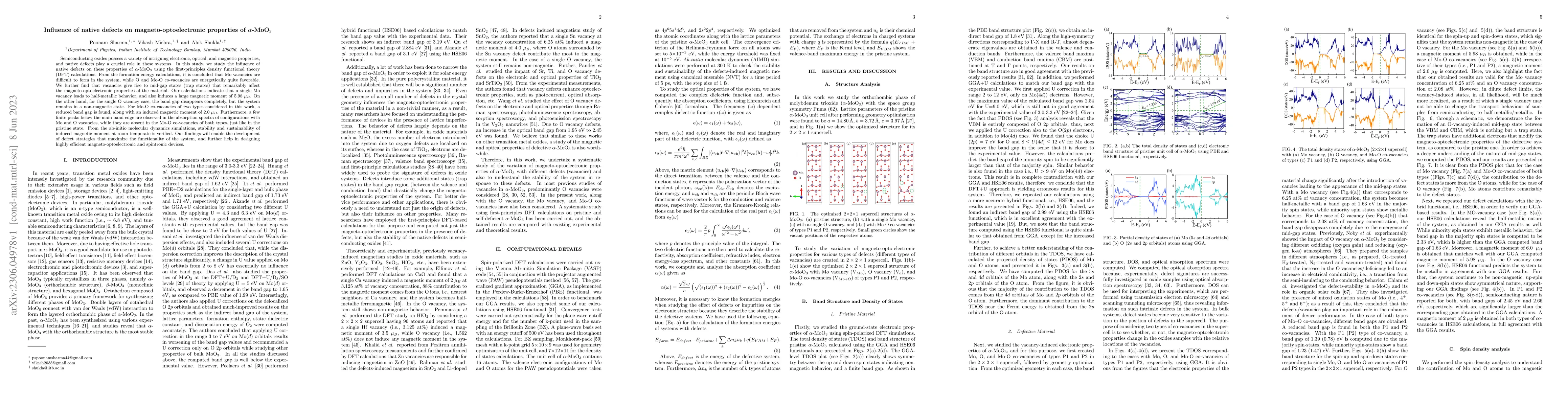Thumbnail for Influence of native defects on magneto-optoelectronic properties of
  $\alpha$-MoO$_{3}$