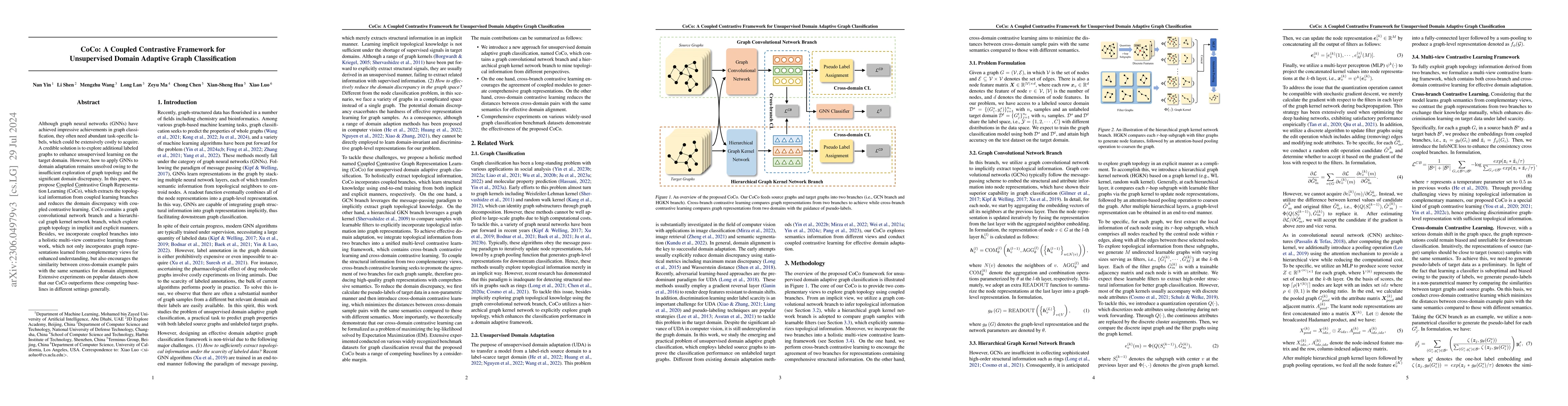 Thumbnail for CoCo: A Coupled Contrastive Framework for Unsupervised Domain Adaptive
  Graph Classification