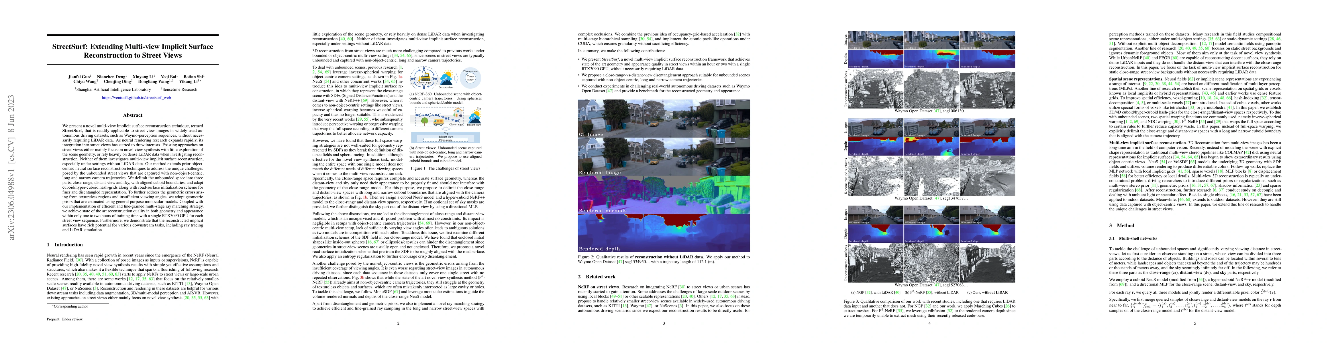 Thumbnail for StreetSurf: Extending Multi-view Implicit Surface Reconstruction to
  Street Views