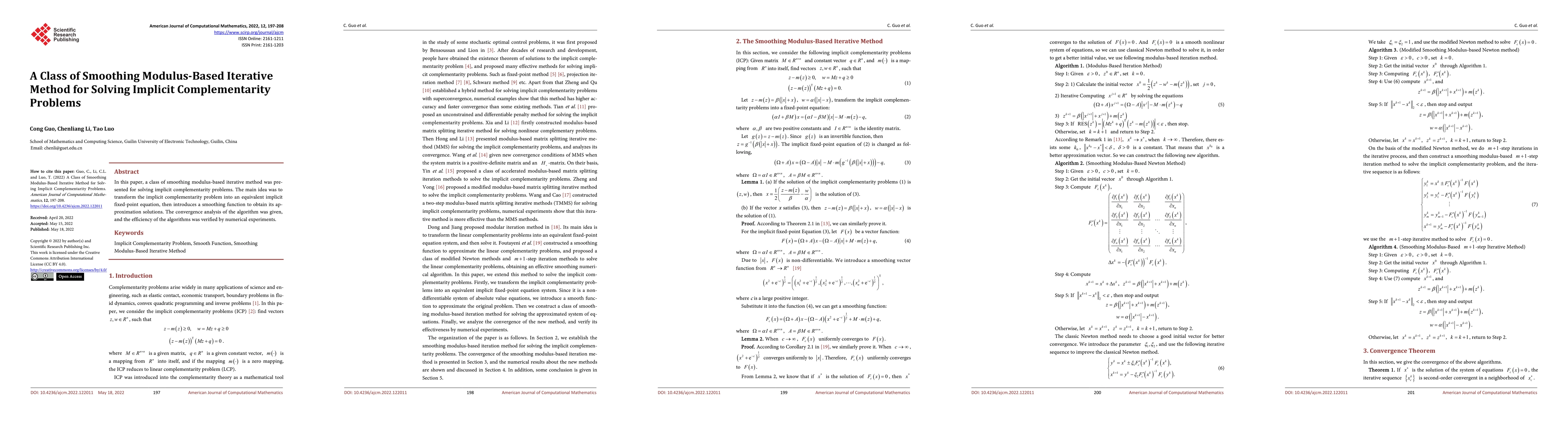 Thumbnail for A Class of Smoothing Modulus-Based Iterative Method for Solving Implicit
  Complementarity Problems