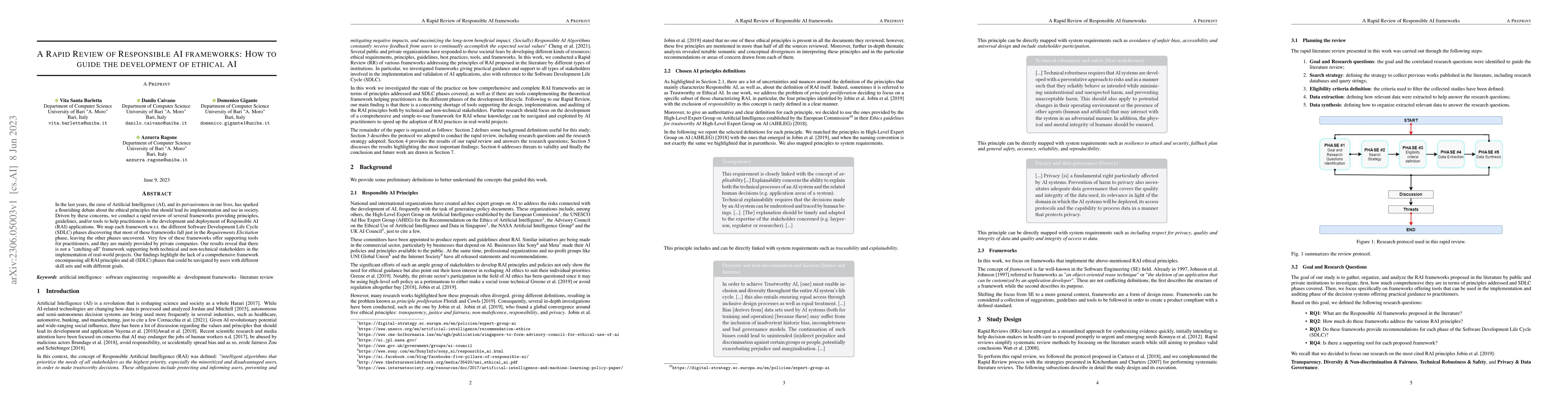 Thumbnail for A Rapid Review of Responsible AI frameworks: How to guide the
  development of ethical AI