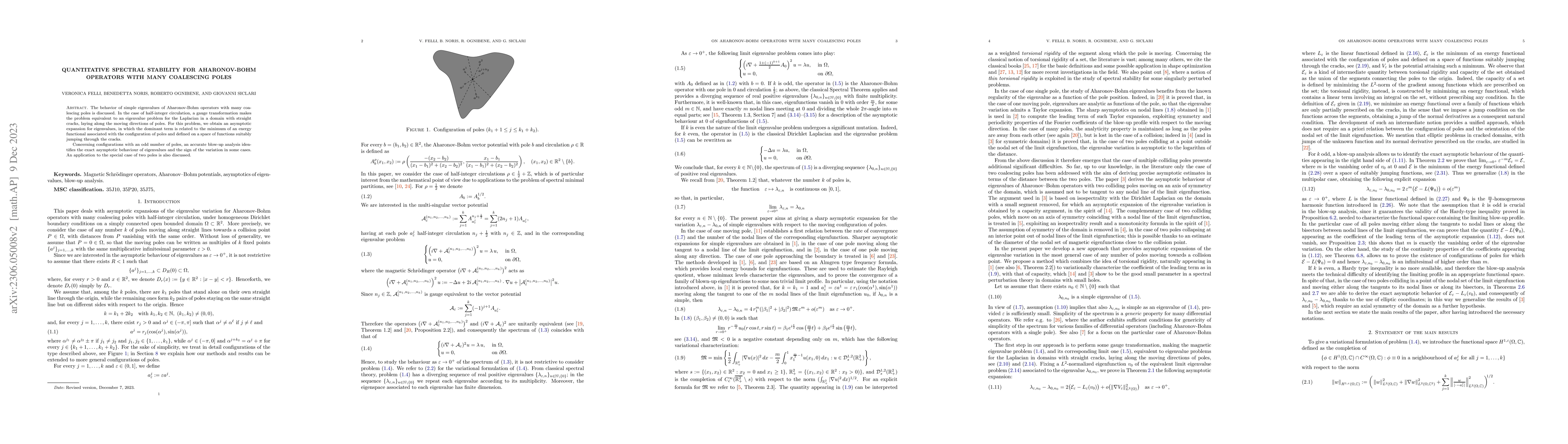Thumbnail for Quantitative spectral stability for Aharonov-Bohm operators with many
  coalescing poles