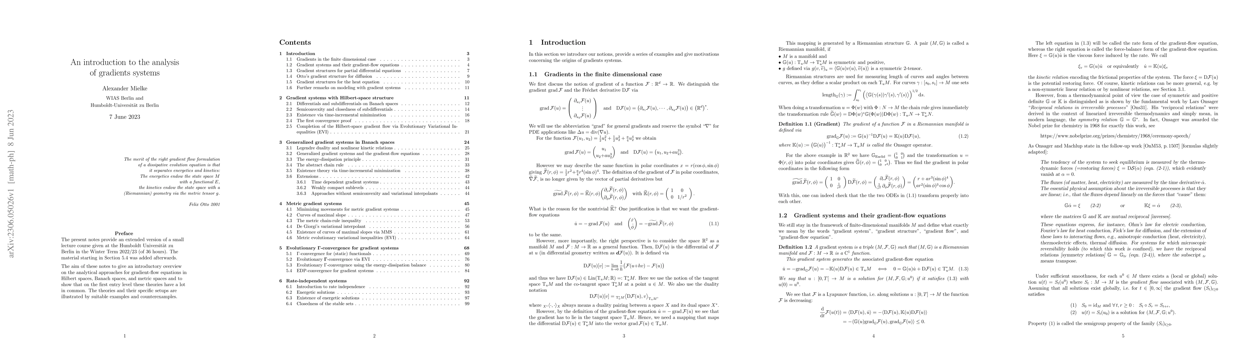 Thumbnail for An introduction to the analysis of gradients systems
