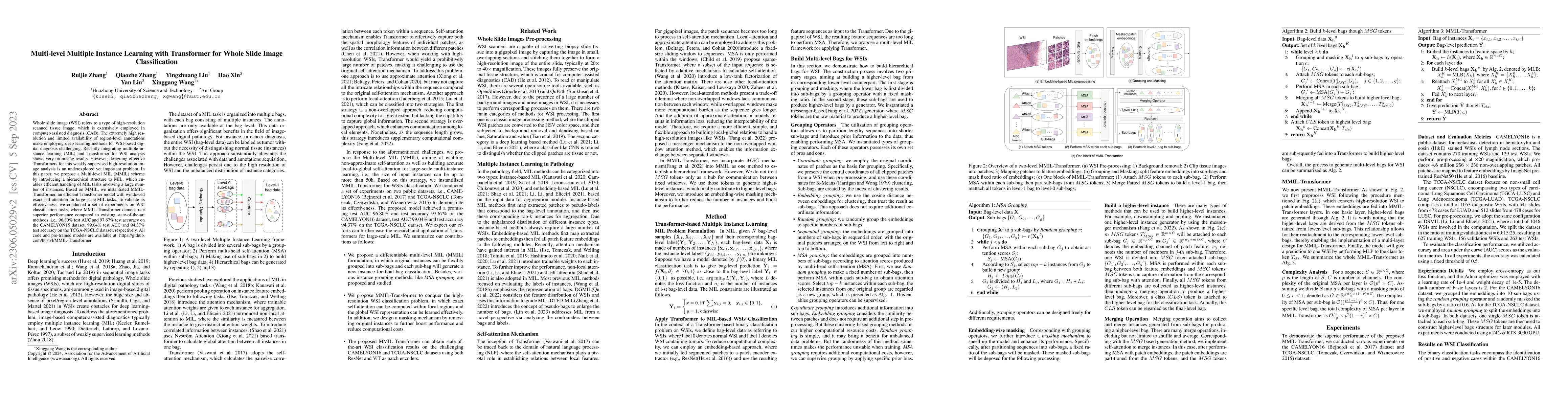 Thumbnail for Multi-level Multiple Instance Learning with Transformer for Whole Slide
  Image Classification