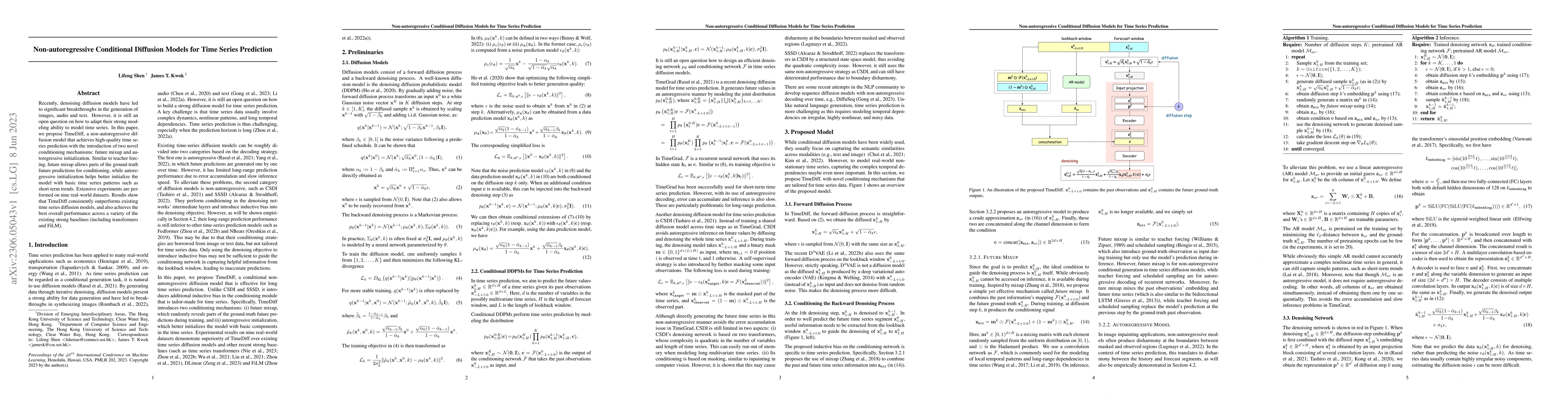 Thumbnail for Non-autoregressive Conditional Diffusion Models for Time Series
  Prediction