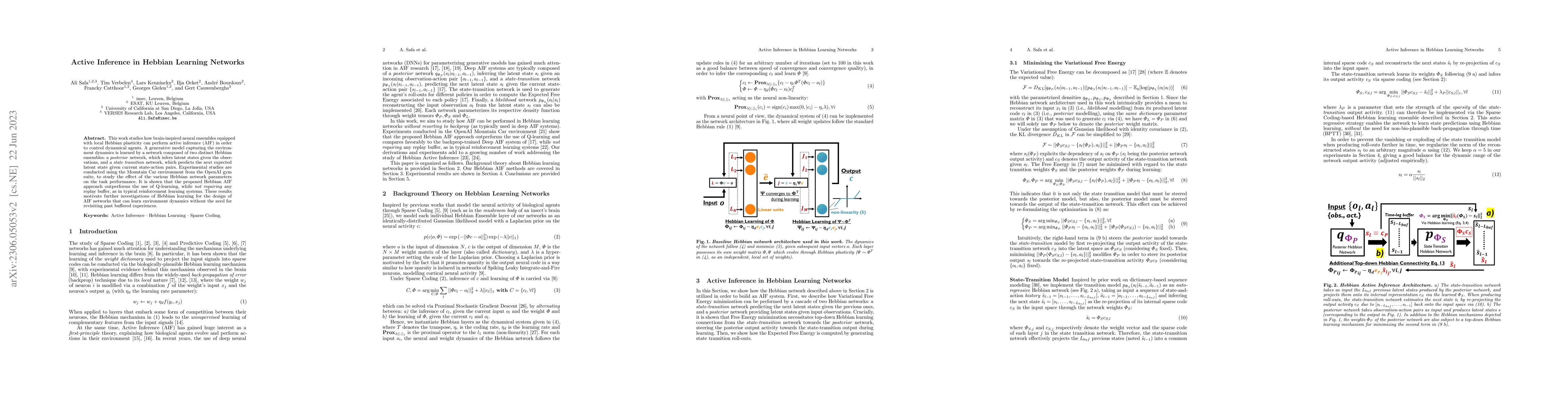 Thumbnail for Active Inference in Hebbian Learning Networks
