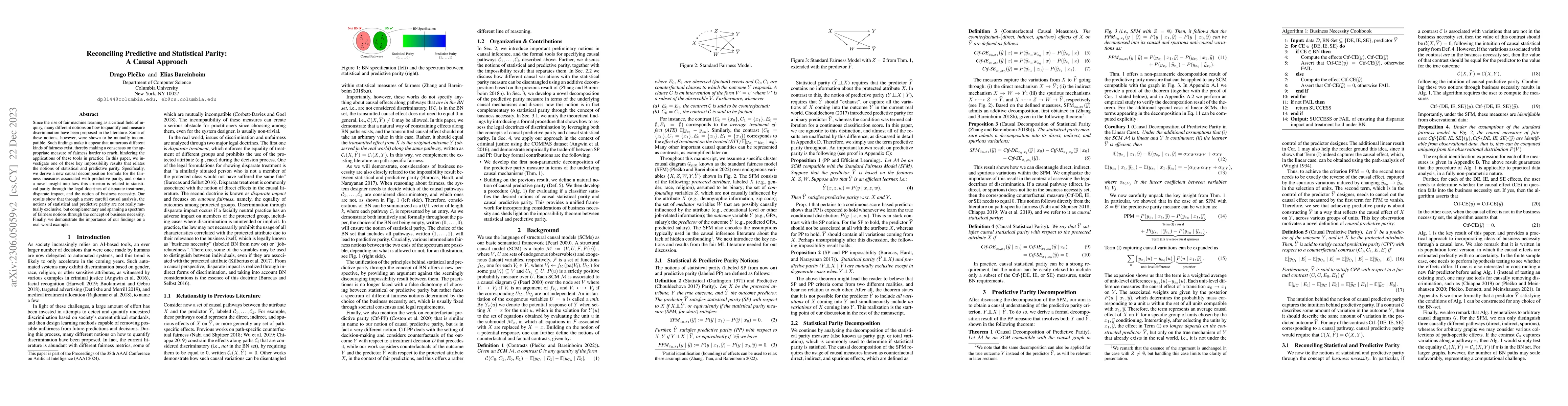 Thumbnail for Reconciling Predictive and Statistical Parity: A Causal Approach