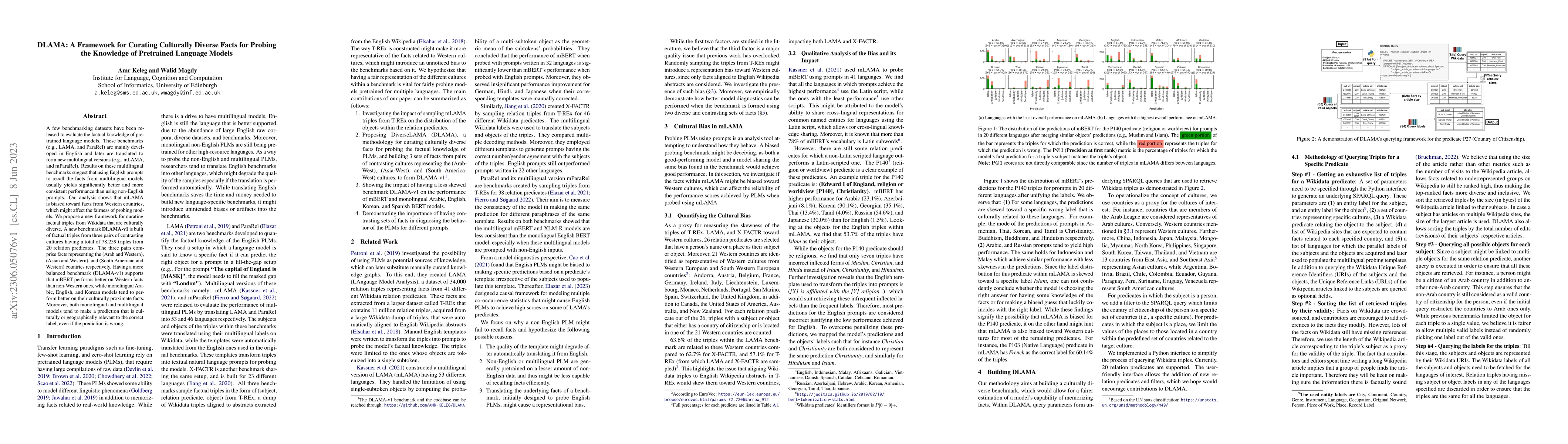 Thumbnail for DLAMA: A Framework for Curating Culturally Diverse Facts for Probing the
  Knowledge of Pretrained Language Models