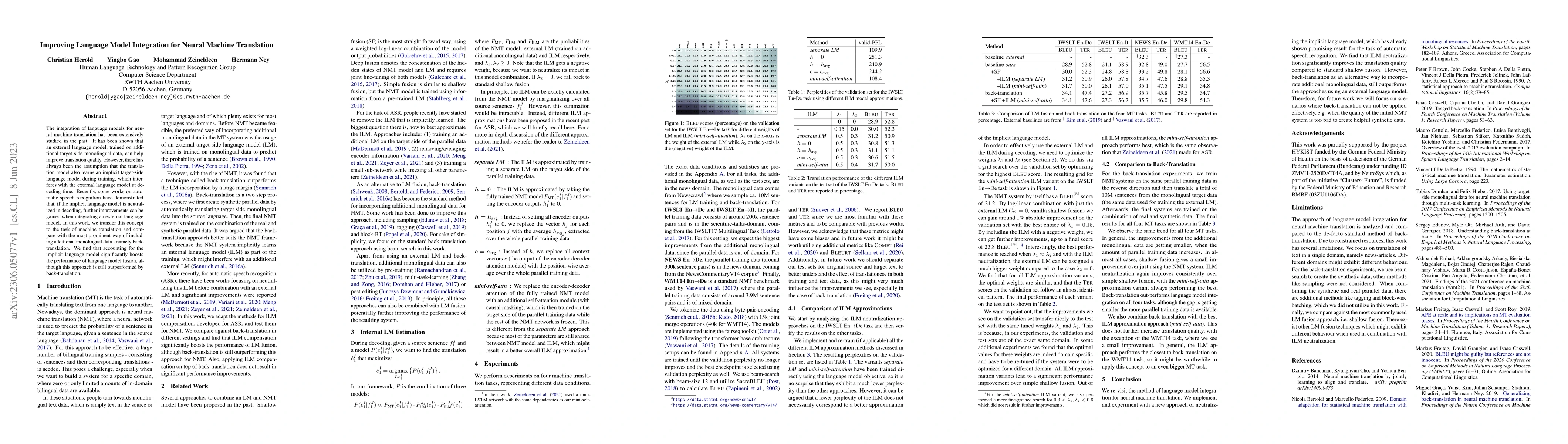 Thumbnail for Improving Language Model Integration for Neural Machine Translation