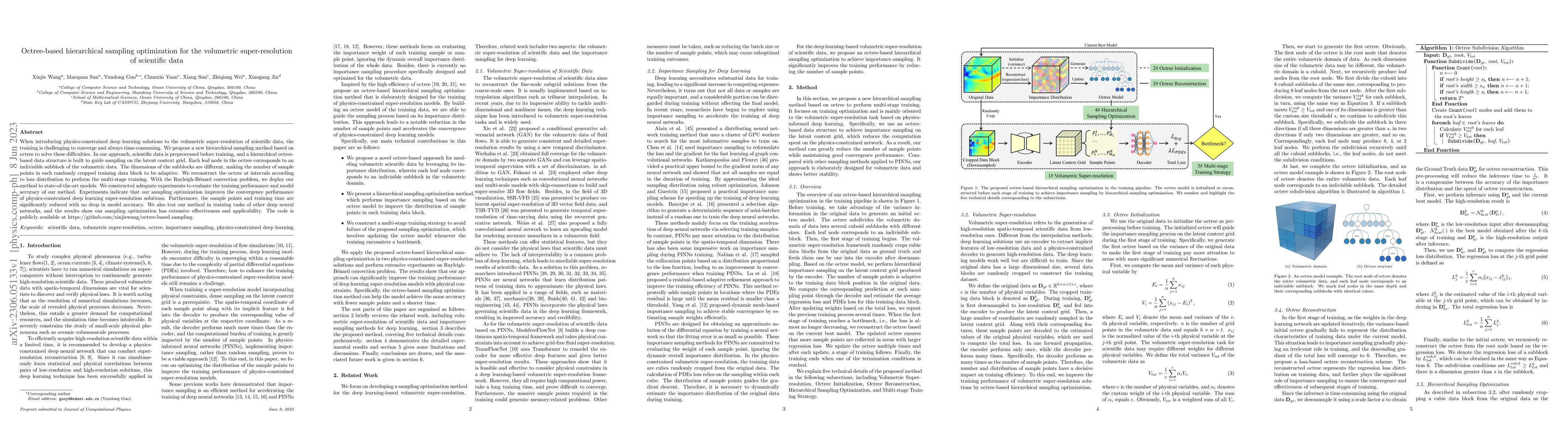 Thumbnail for Octree-based hierarchical sampling optimization for the volumetric
  super-resolution of scientific data