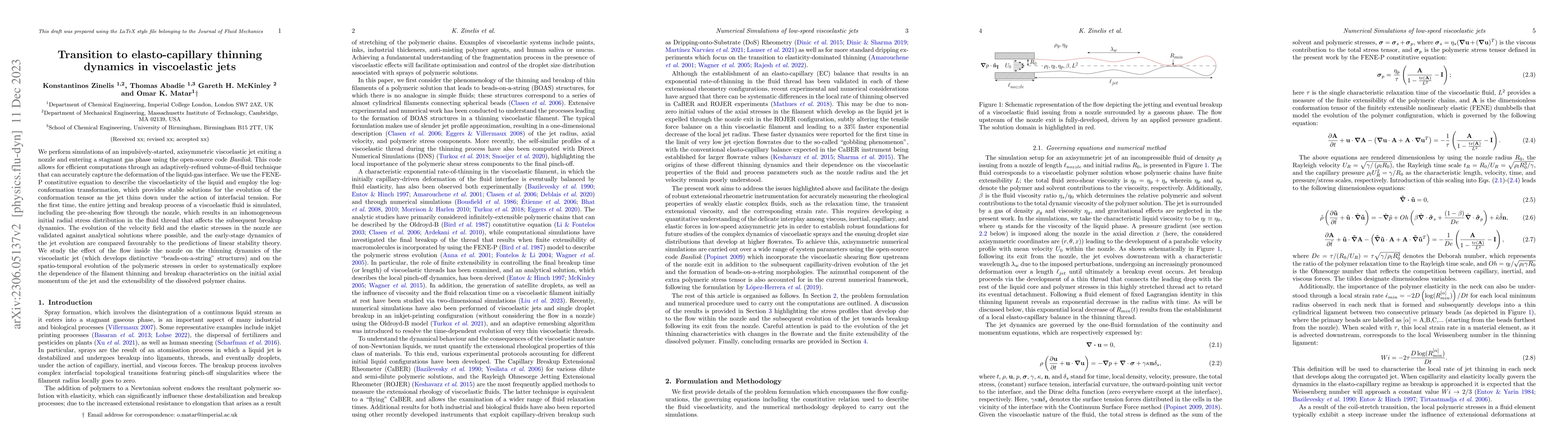 Thumbnail for Transition to elasto-capillary thinning dynamics in viscoelastic jets