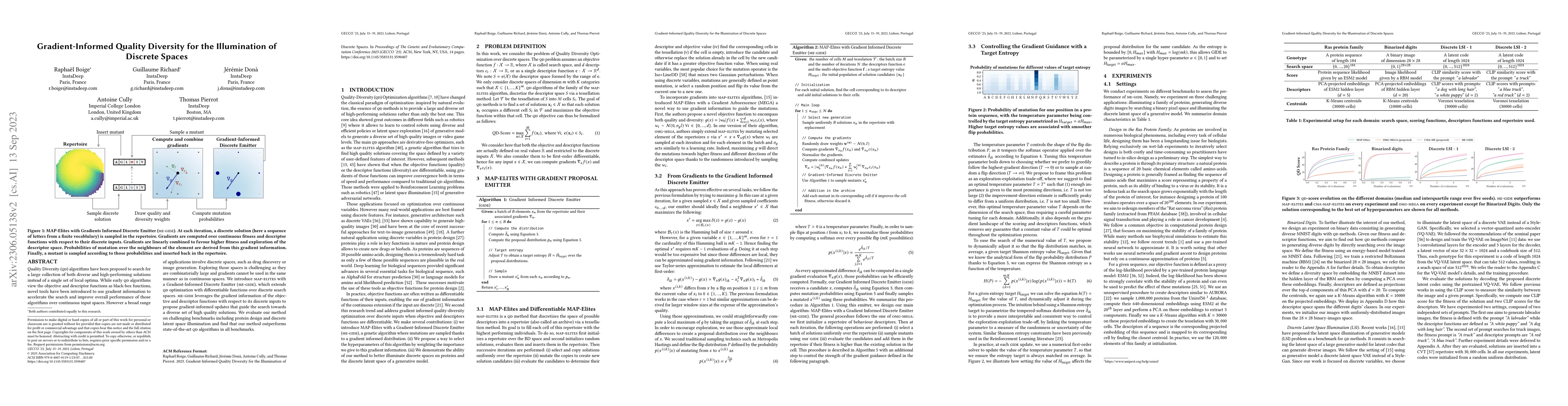 Thumbnail for Gradient-Informed Quality Diversity for the Illumination of Discrete
  Spaces