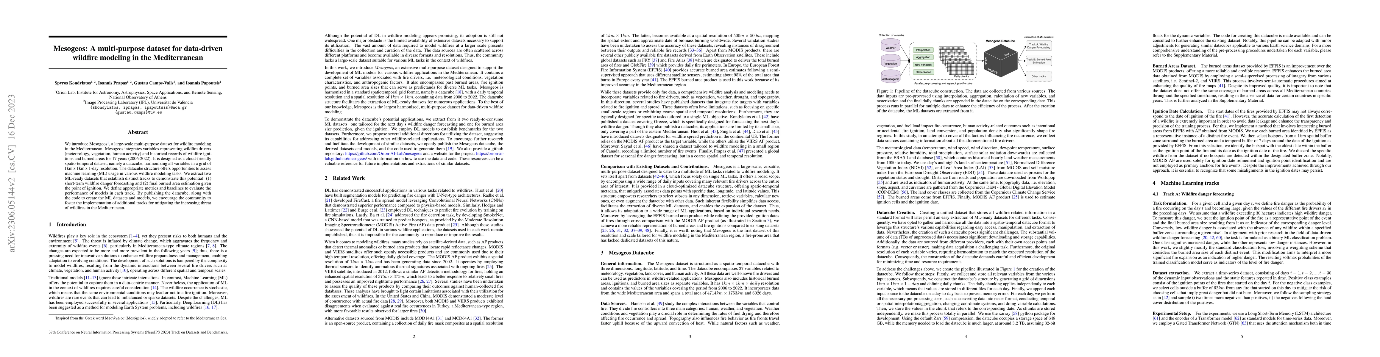 Thumbnail for Mesogeos: A multi-purpose dataset for data-driven wildfire modeling in
  the Mediterranean