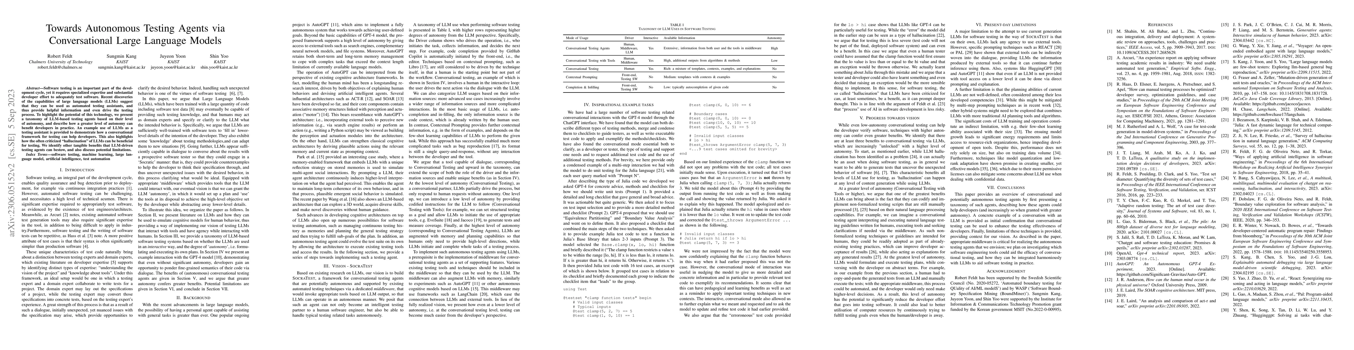 Thumbnail for Towards Autonomous Testing Agents via Conversational Large Language
  Models