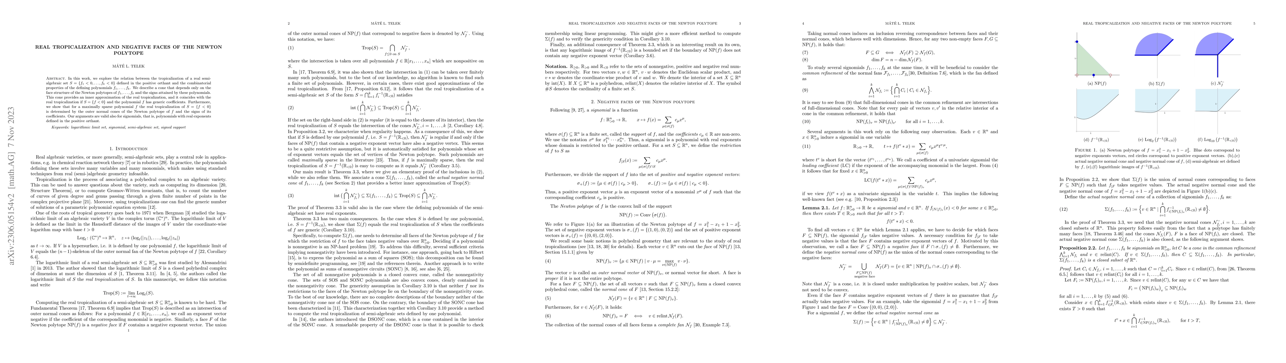 Thumbnail for Real tropicalization and negative faces of the Newton polytope