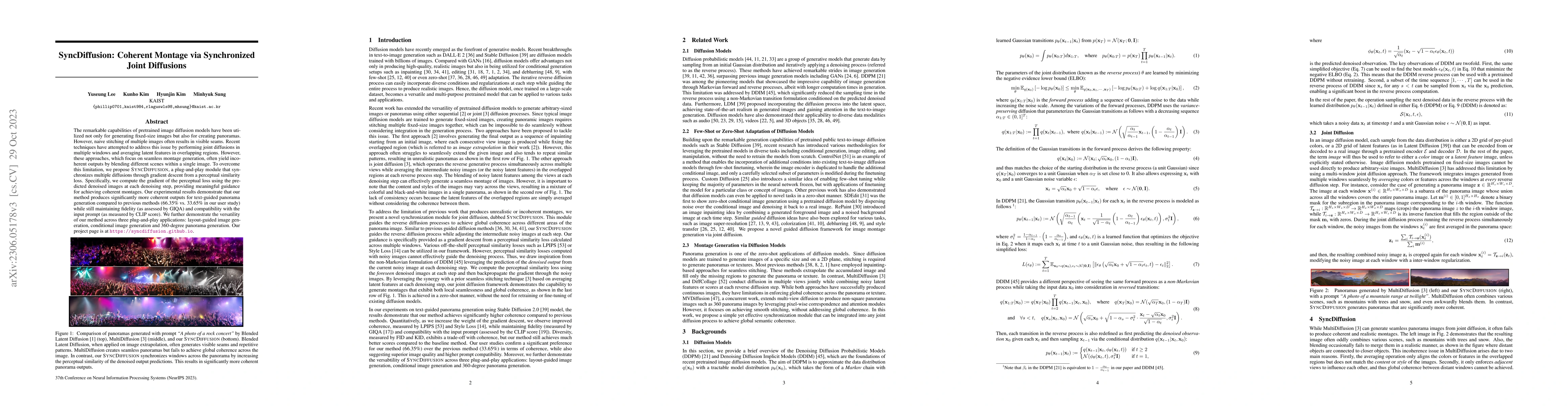Thumbnail for SyncDiffusion: Coherent Montage via Synchronized Joint Diffusions