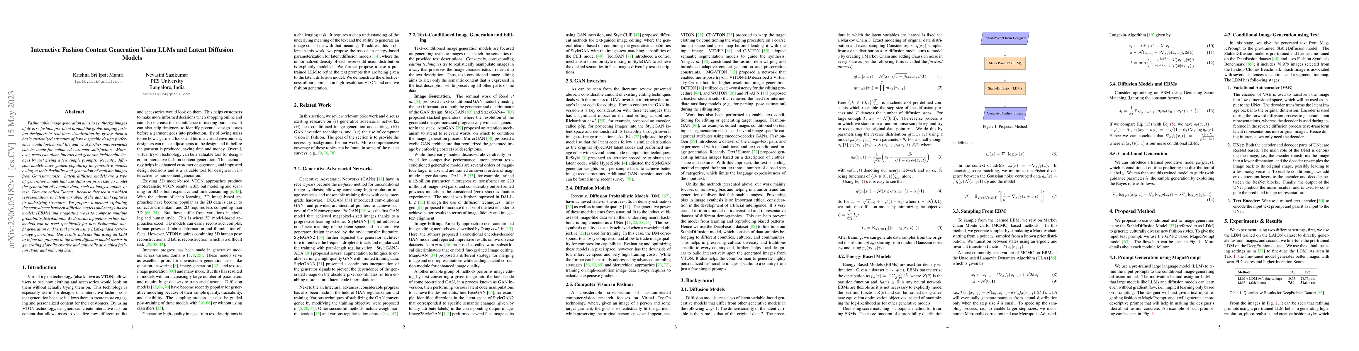 Thumbnail for Interactive Fashion Content Generation Using LLMs and Latent Diffusion
  Models