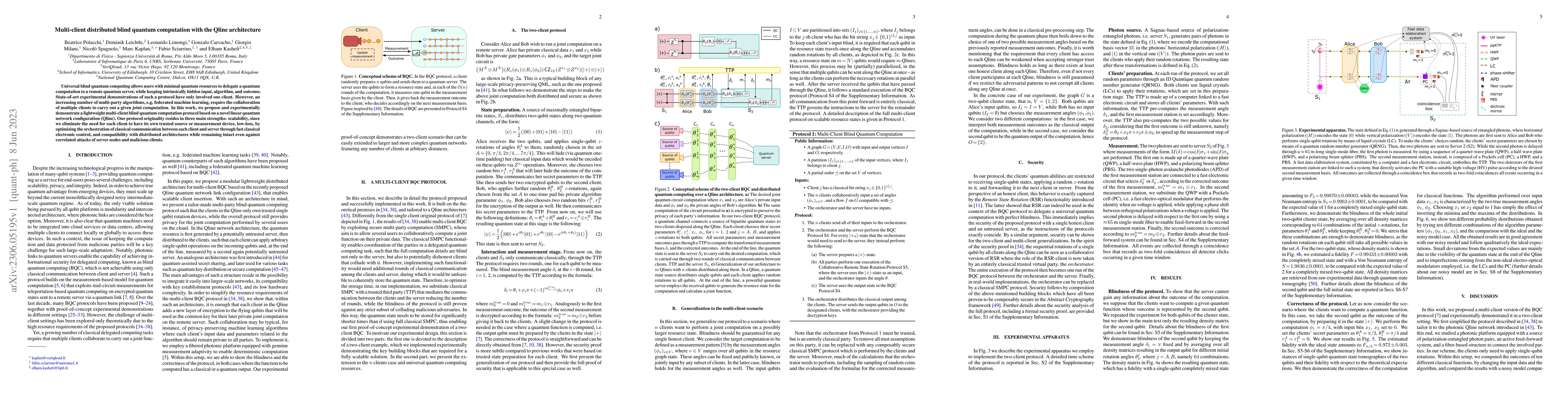 Thumbnail for Multi-client distributed blind quantum computation with the Qline
  architecture