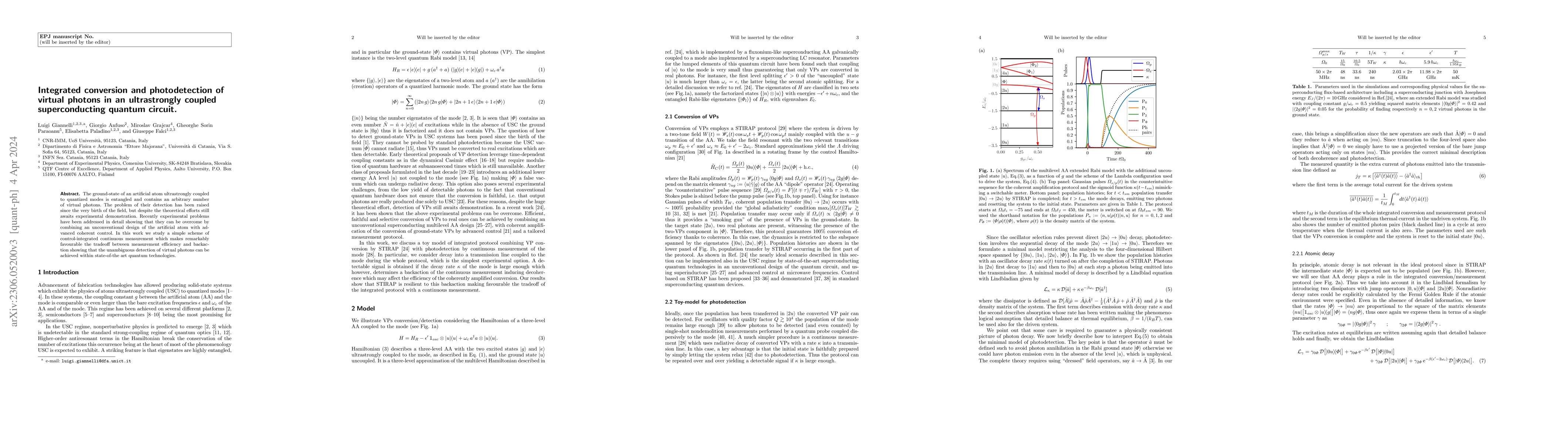 Thumbnail for Integrated conversion and photodetection of virtual photons in an
  ultrastrongly coupled superconducting quantum circuit