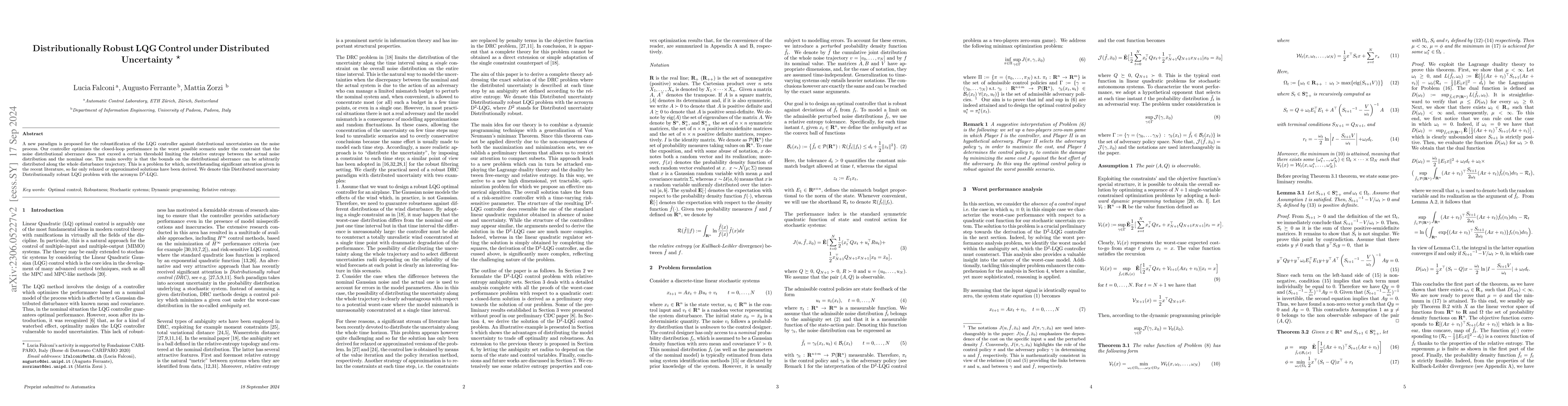 Thumbnail for Distributionally Robust LQG control under Distributed Uncertainty