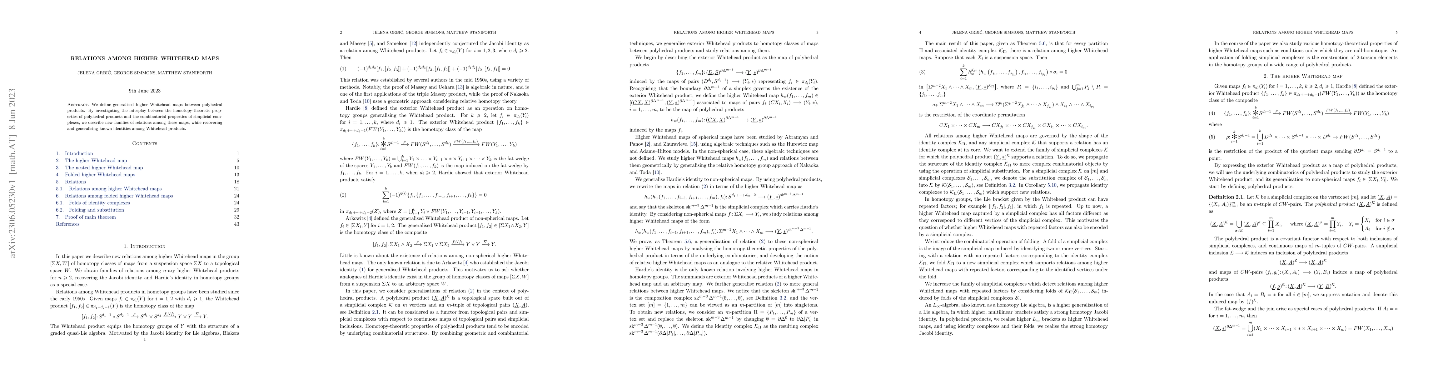 Thumbnail for Relations among higher Whitehead maps