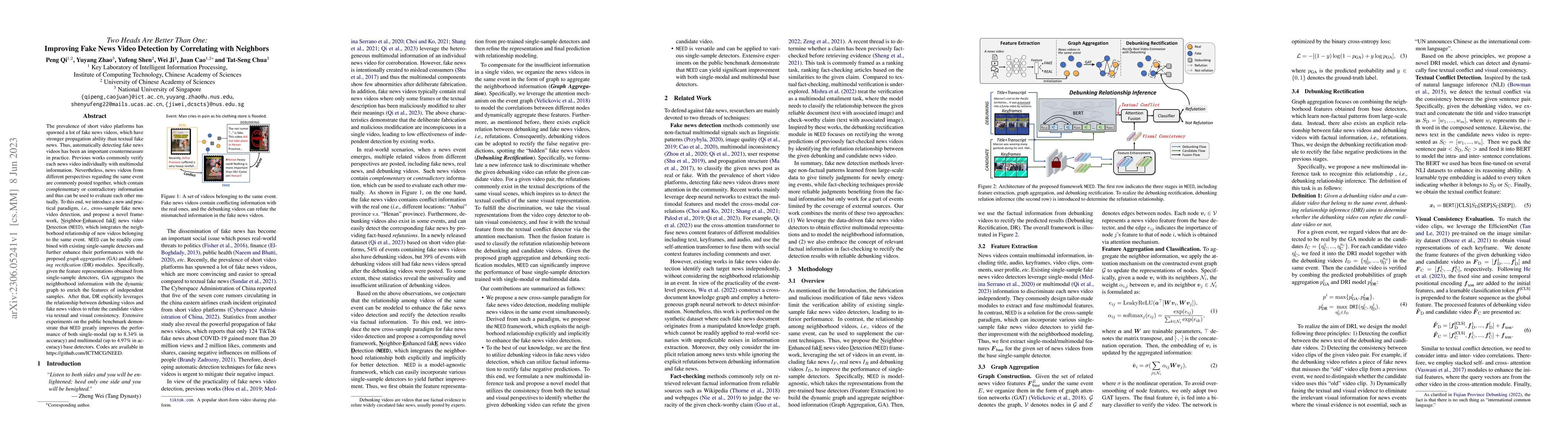 Thumbnail for Two Heads Are Better Than One: Improving Fake News Video Detection by
  Correlating with Neighbors