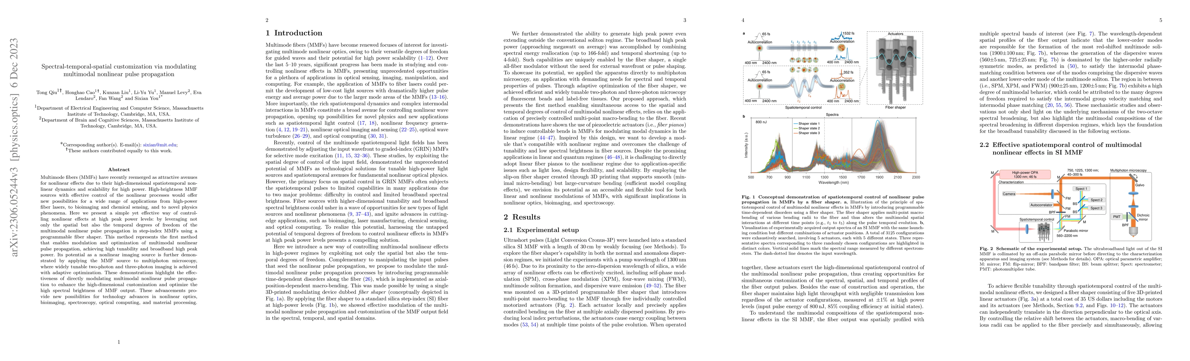 Thumbnail for Spectral-temporal-spatial customization via modulating multimodal
  nonlinear pulse propagation
