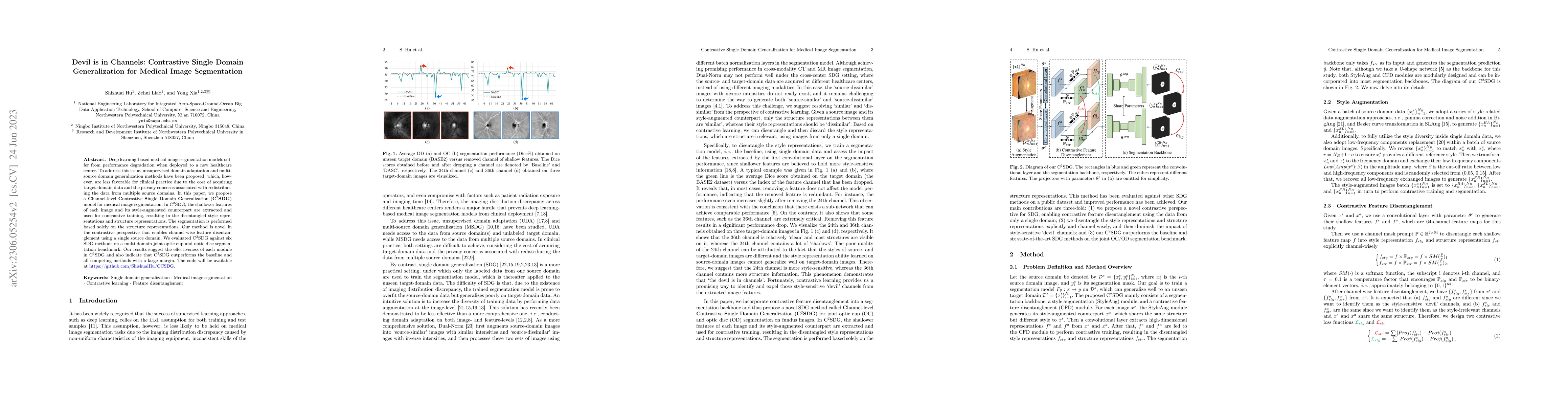 Thumbnail for Devil is in Channels: Contrastive Single Domain Generalization for
  Medical Image Segmentation