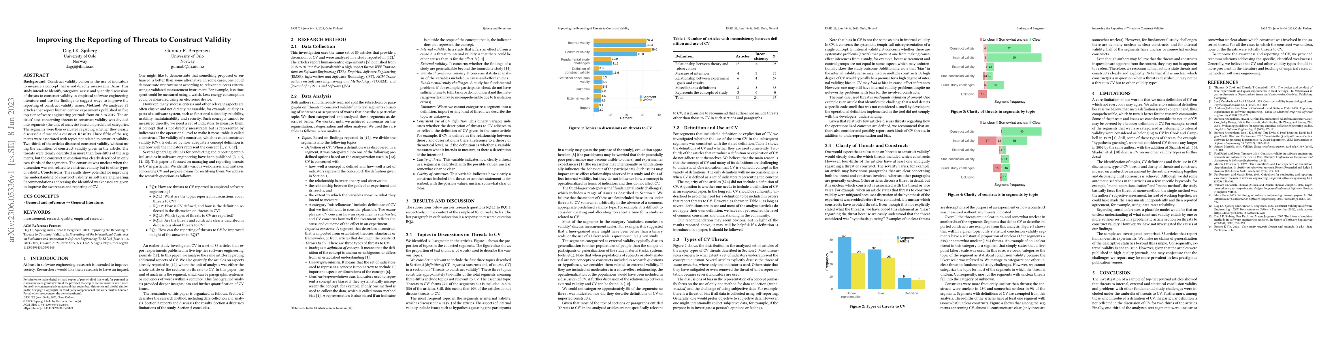 Thumbnail for Improving the Reporting of Threats to Construct Validity
