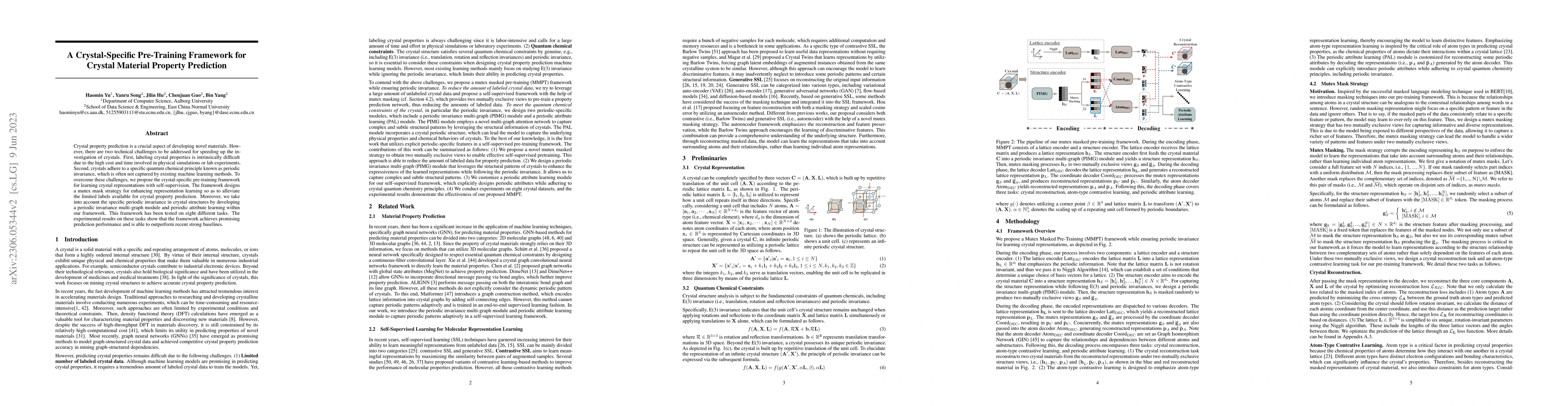 Thumbnail for A Crystal-Specific Pre-Training Framework for Crystal Material Property
  Prediction
