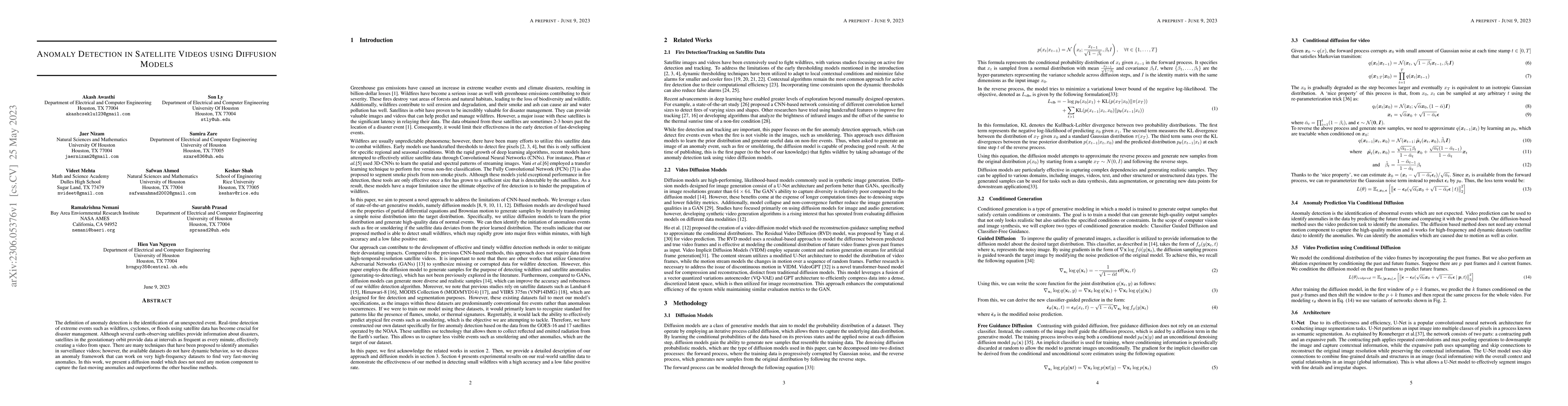 Thumbnail for Anomaly Detection in Satellite Videos using Diffusion Models