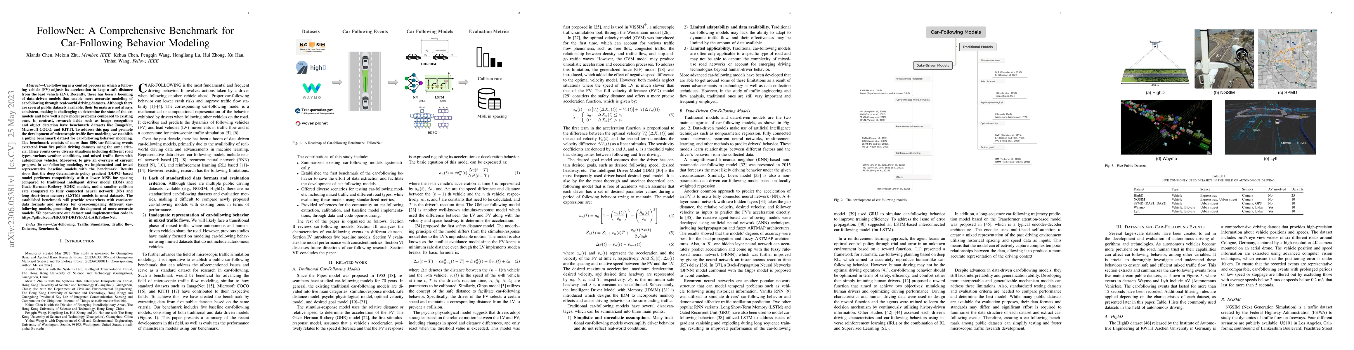 Thumbnail for FollowNet: A Comprehensive Benchmark for Car-Following Behavior Modeling