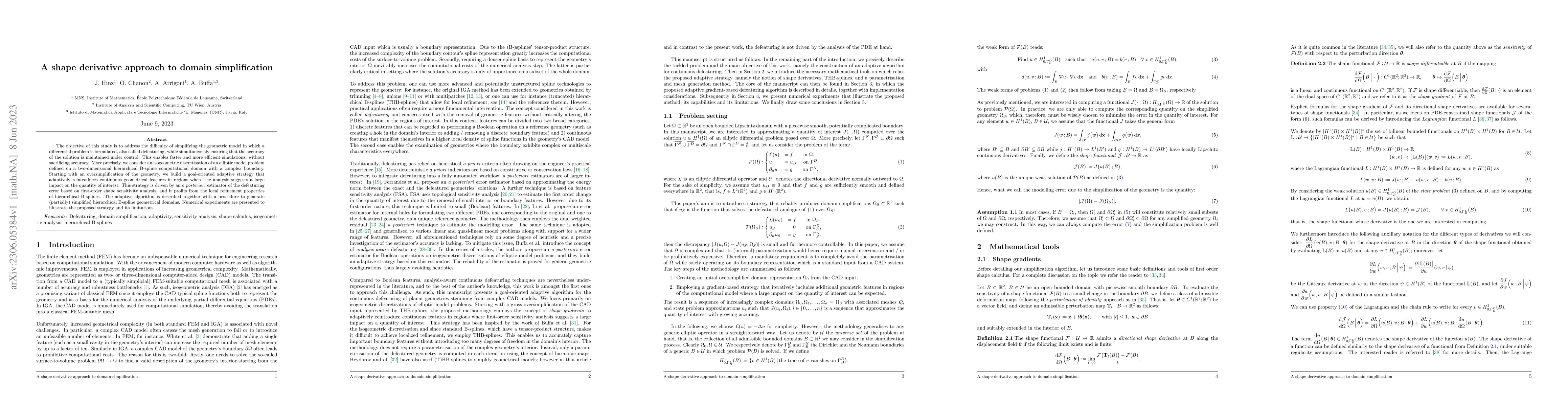 Thumbnail for A shape derivative approach to domain simplification