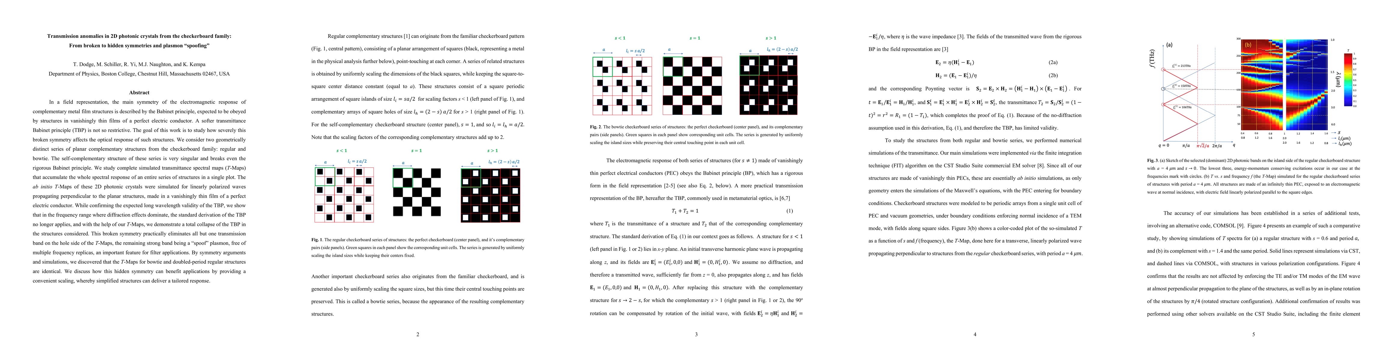 Thumbnail for Transmission anomalies in 2D photonic crystals from the checkerboard
  family: From broken to hidden symmetries and plasmon "spoofing"