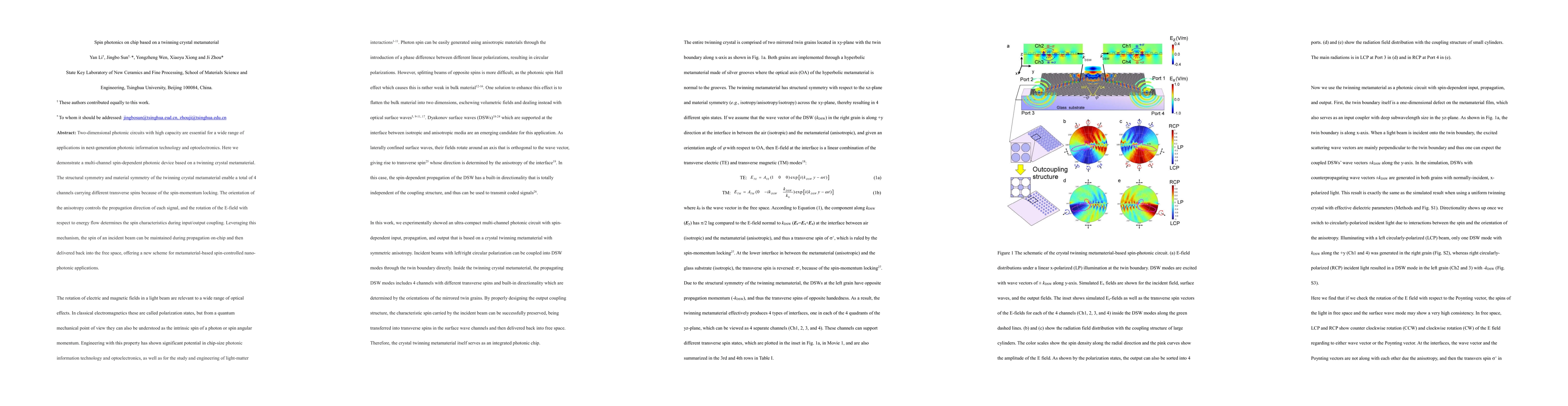 Thumbnail for Spin photonics on chip based on a twinning crystal metamaterial