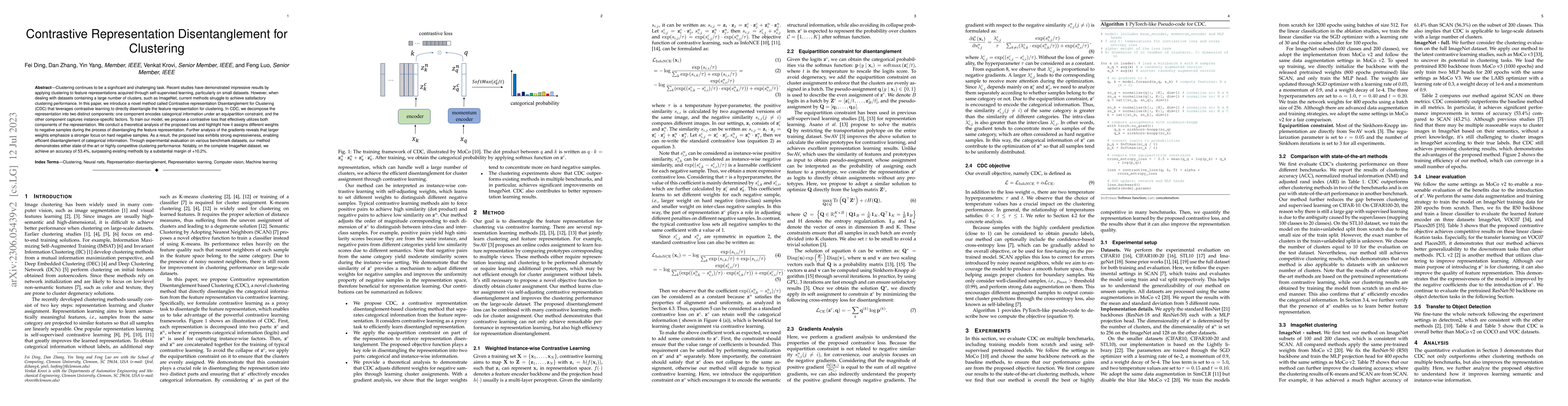 Thumbnail for Contrastive Representation Disentanglement for Clustering