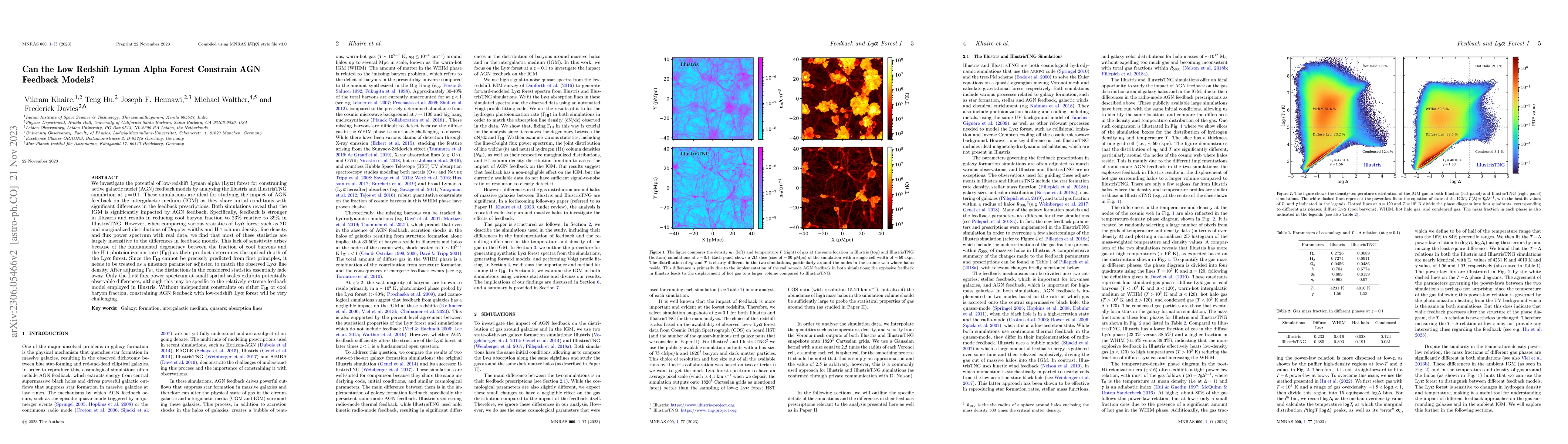 Thumbnail for Can the Low Redshift Lyman Alpha Forest Constrain AGN Feedback Models?