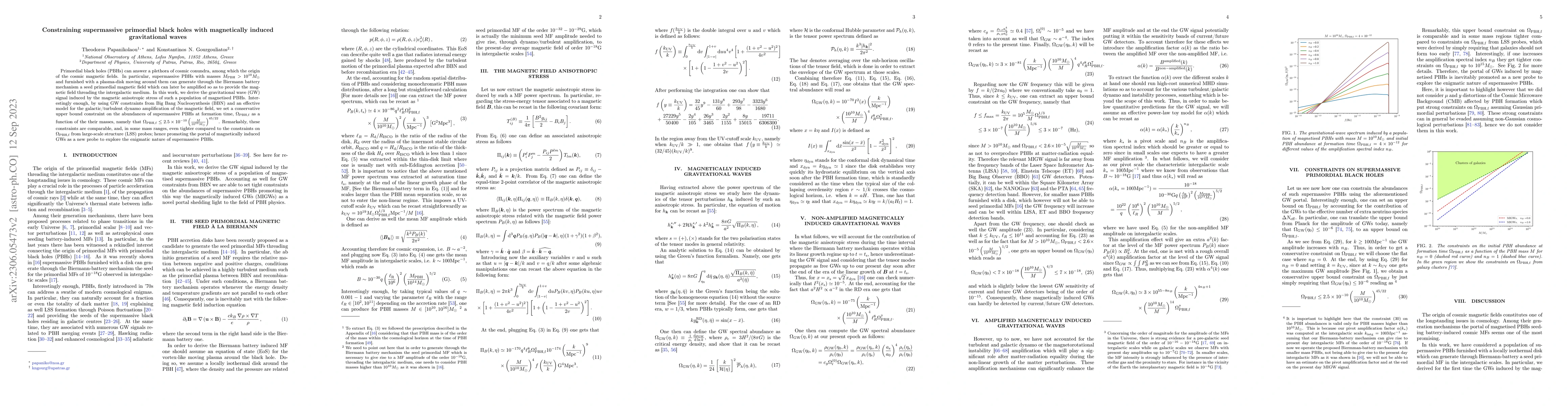 Thumbnail for Constraining supermassive primordial black holes with magnetically
  induced gravitational waves