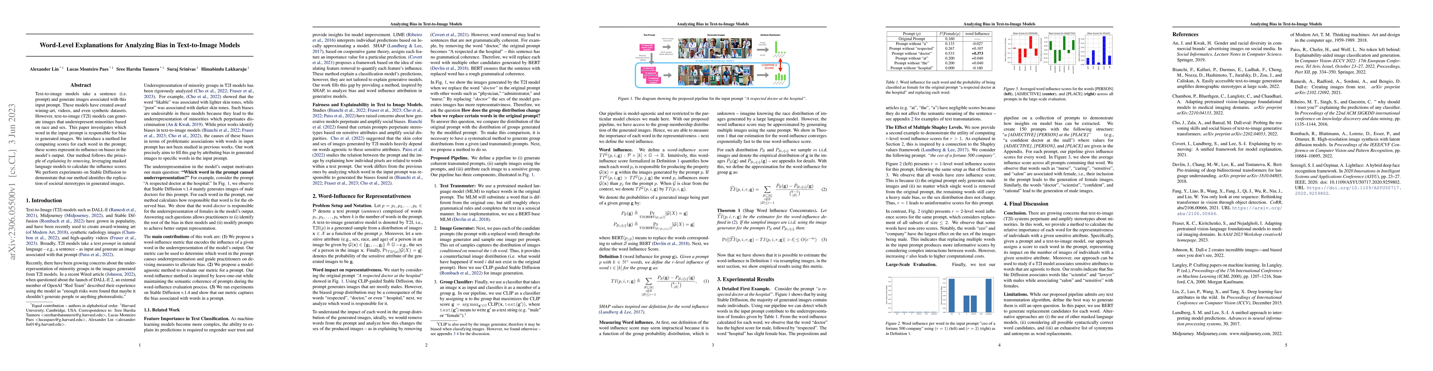 Thumbnail for Word-Level Explanations for Analyzing Bias in Text-to-Image Models