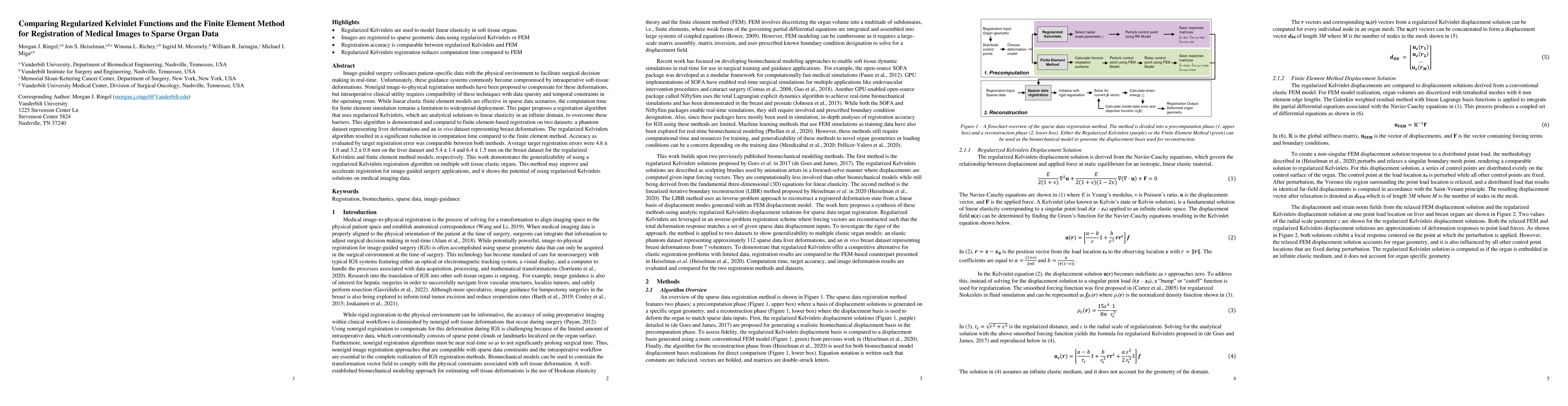 Thumbnail for Comparing Regularized Kelvinlet Functions and the Finite Element Method
  for Registration of Medical Images to Sparse Organ Data